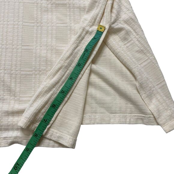 J.JILL Wearever Windowpane Cream Plaid Rayon Jersey 3/4 Sleeve Tunic Large - Picture 12 of 12